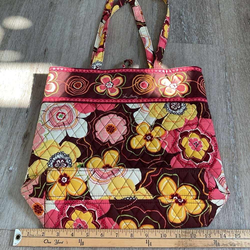 Vera Bradley - Tic Tac Buttercup Floral Quilted Large Tote Bag